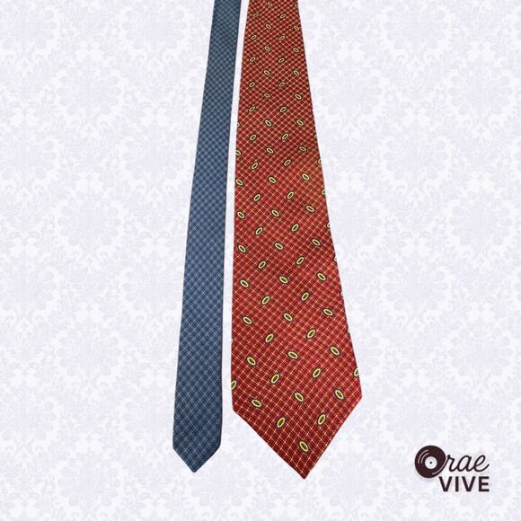 Tommy Hilfiger Red Peacock Silk Tie 100% Imported Silk Italy Print USA Made - Picture 3 of 5